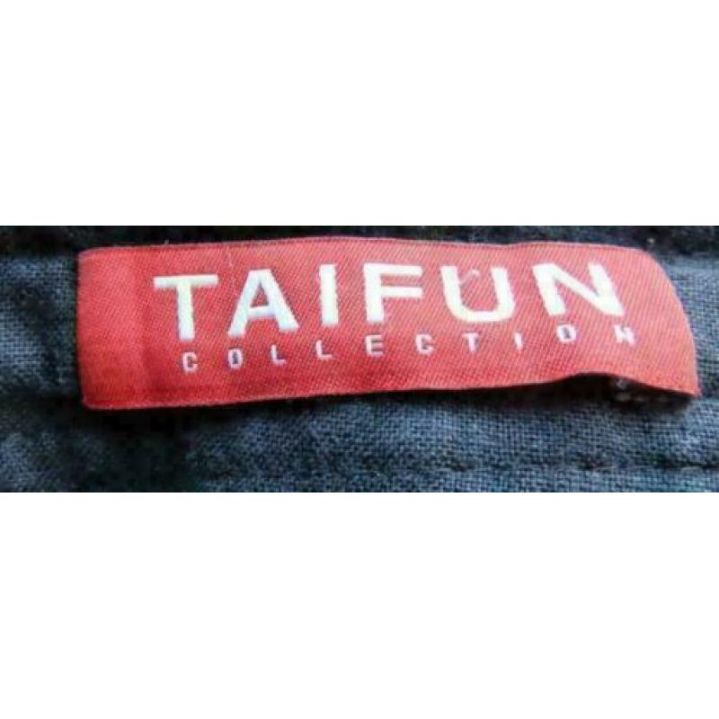 Taifun wijde flared zwarte pantalon broek maat 44