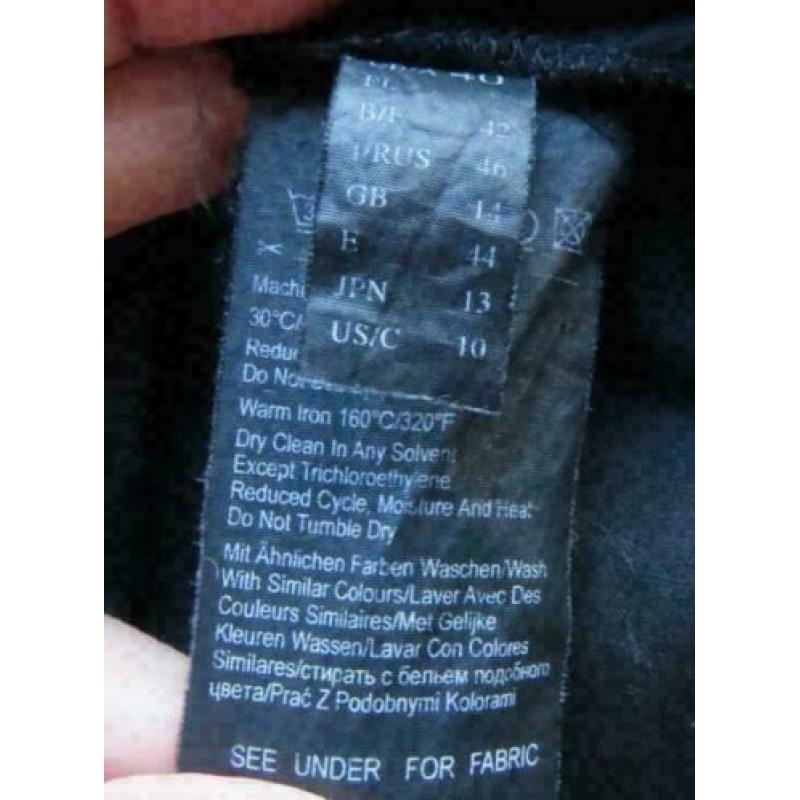 Taifun wijde flared zwarte pantalon broek maat 44