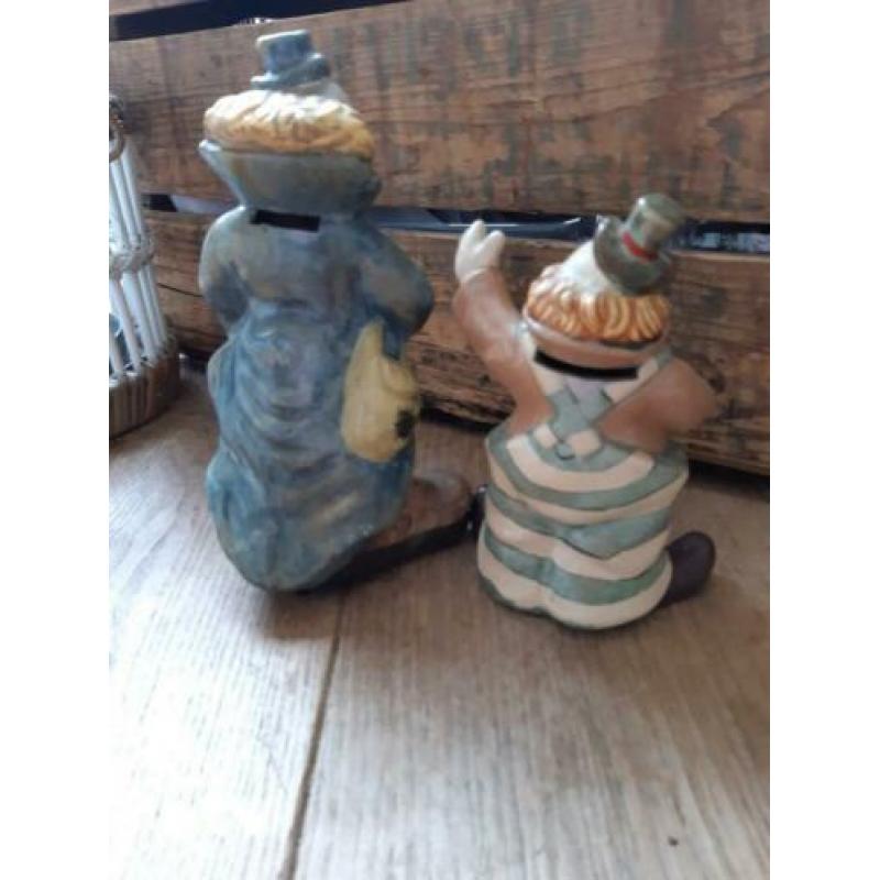 Twee clowns spaarpotten.zgan