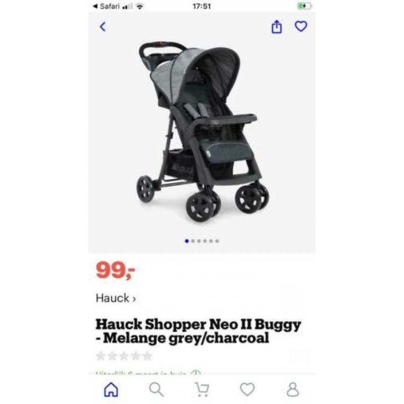 Hauck Neo 1 stroller buggy zwart