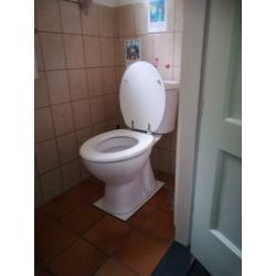 Toilet pot met bril.
