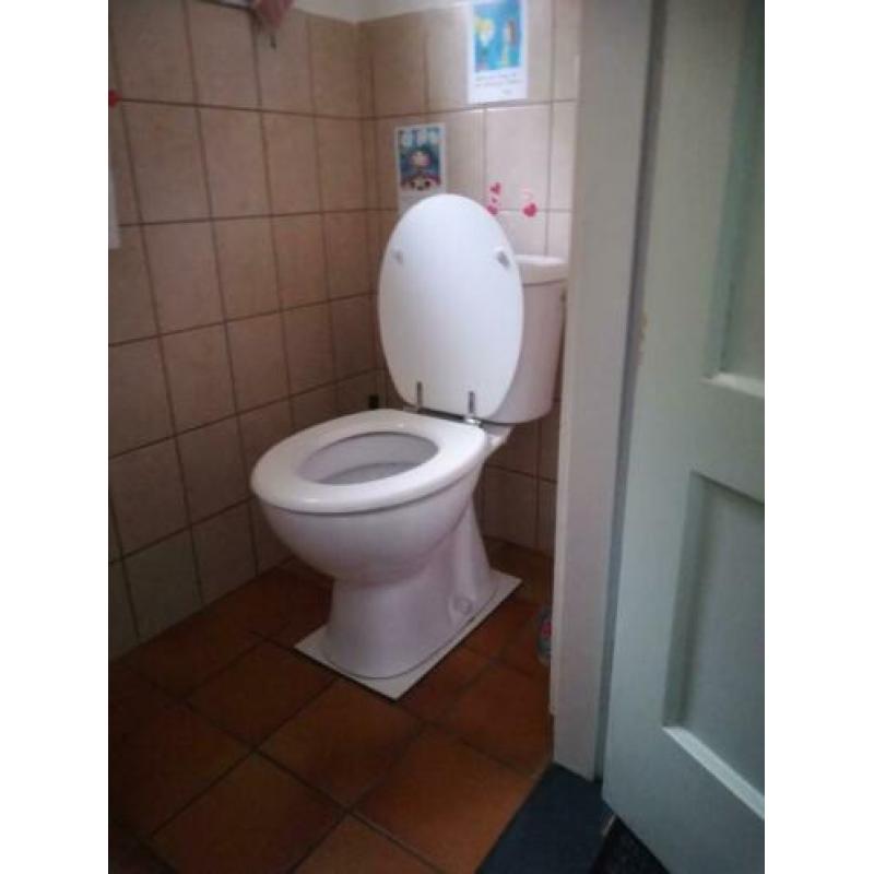 Toilet pot met bril.