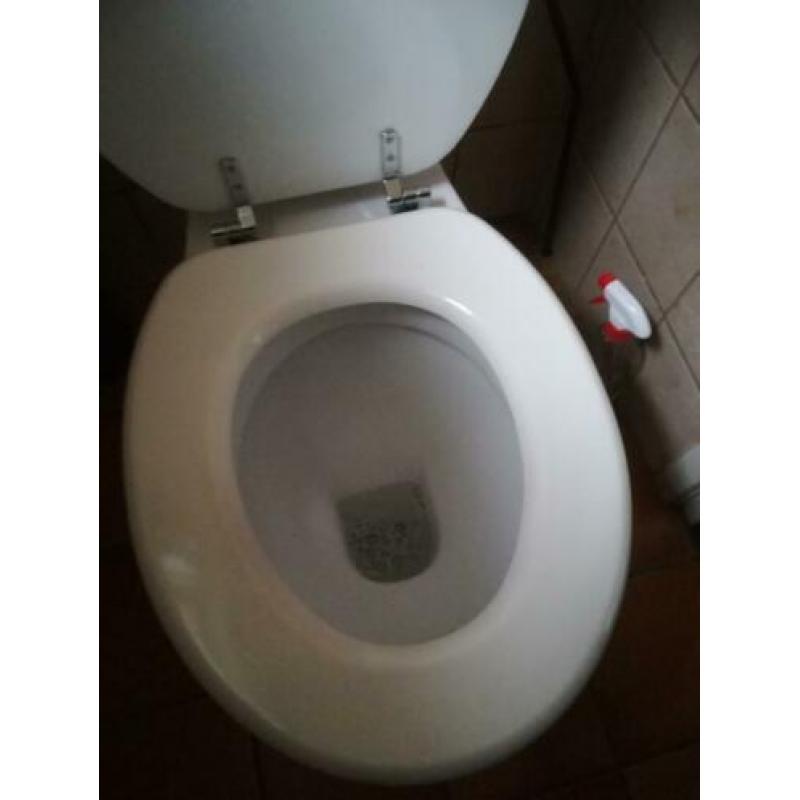 Toilet pot met bril.