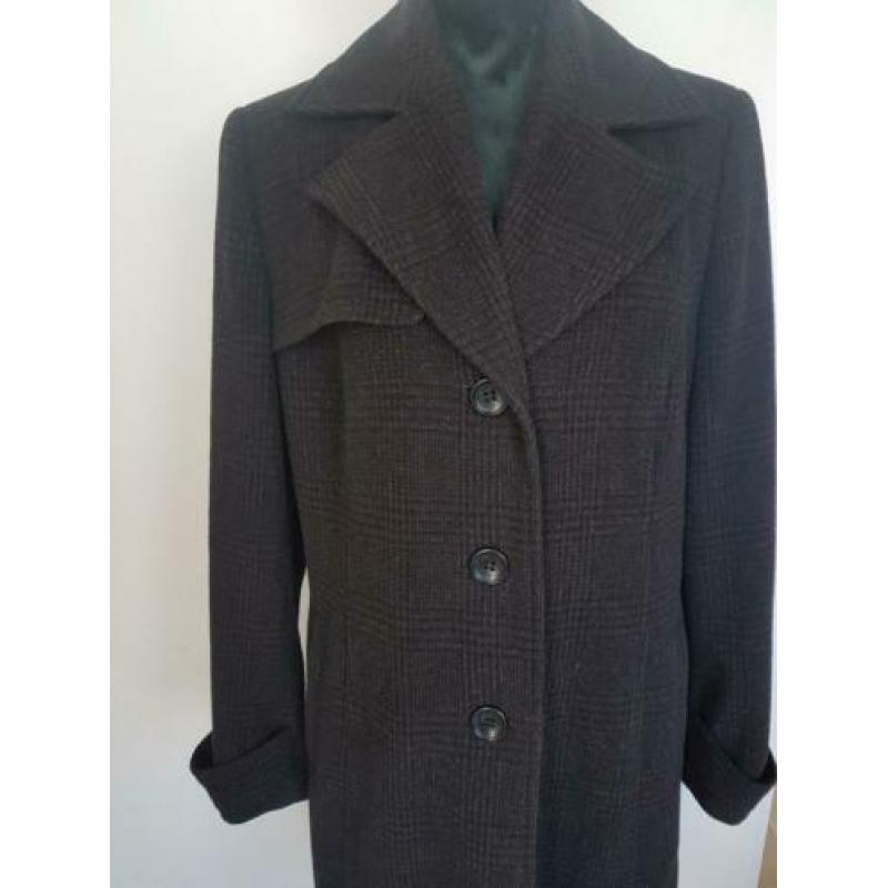 Vintage jas mantel trenchcoat / L / bruin/ ruit