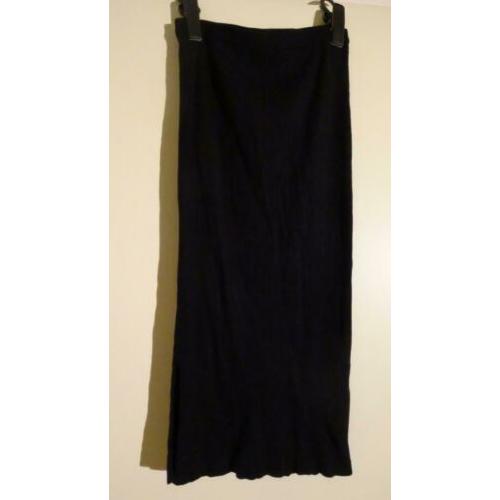 Zwarte rib gebreide kokerrok met hoge taille zwangerschap S