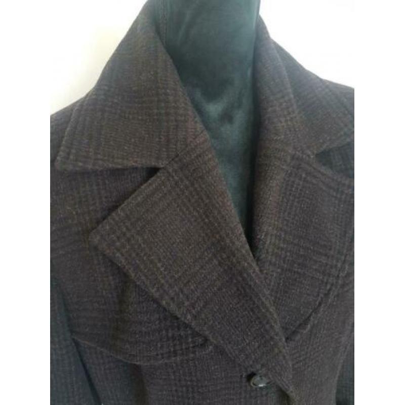 Vintage jas mantel trenchcoat / L / bruin/ ruit