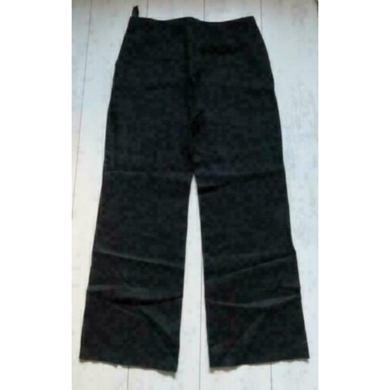 Taifun wijde flared zwarte pantalon broek maat 44