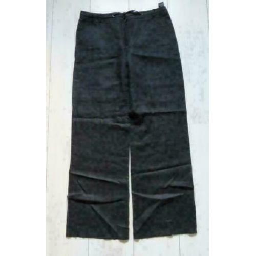 Taifun wijde flared zwarte pantalon broek maat 44