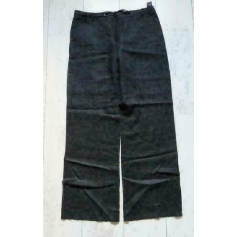 Taifun wijde flared zwarte pantalon broek maat 44