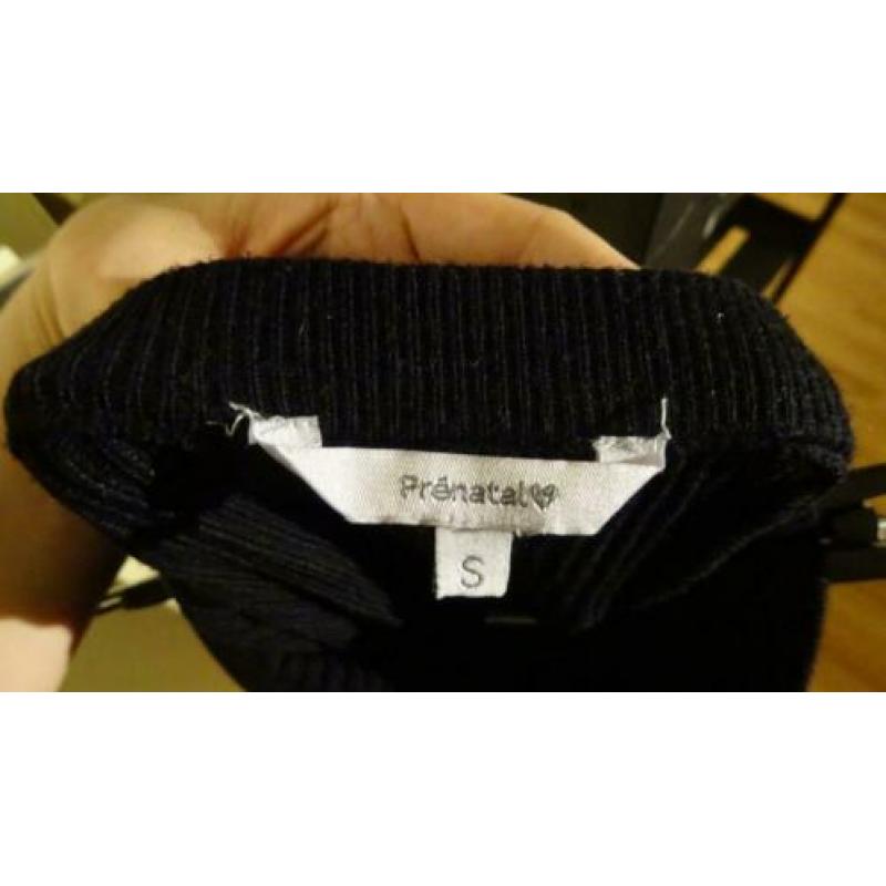 Zwarte rib gebreide kokerrok met hoge taille zwangerschap S