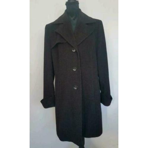 Vintage jas mantel trenchcoat / L / bruin/ ruit
