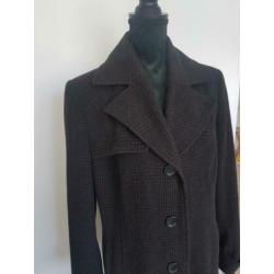 Vintage jas mantel trenchcoat / L / bruin/ ruit