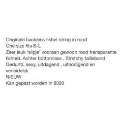 Bottomless visnet ‘string’ rood 1 size