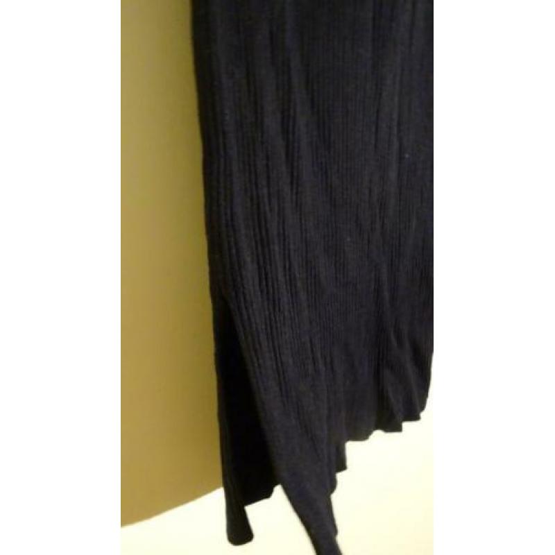 Zwarte rib gebreide kokerrok met hoge taille zwangerschap S