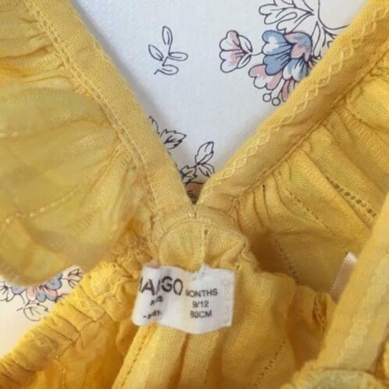 Mango geel fladder topje 80 9-12 M