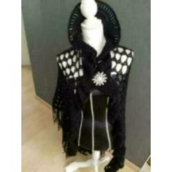HANDMADE Zwarte PONCHO/Omslagsjaal Incl.Verzenden!!!!!!