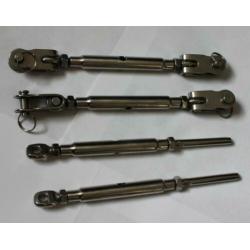 RVS Verstagingwantspanners + 8st. RVS Kabeluiteinden