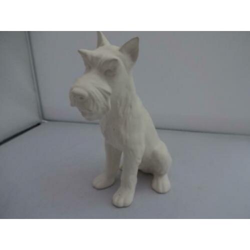 Porseleinen hond Schnauzer wit van Goebel no: 30-110-01-9
