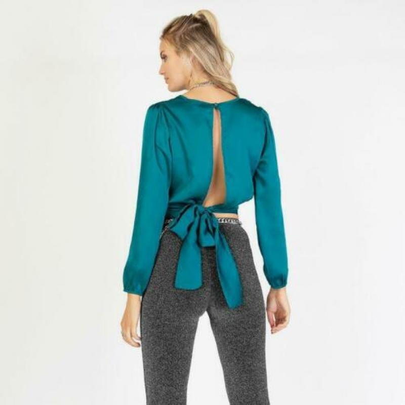 Flared broek glitter wijde pijpen maat l
