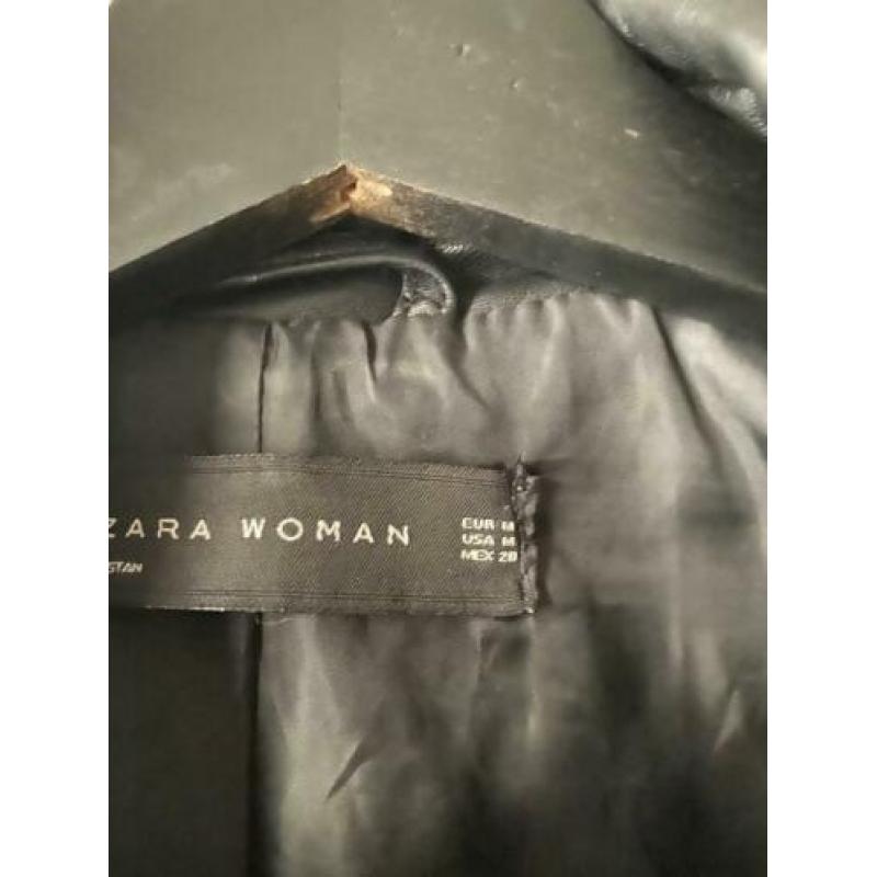Zwart leren jas jack zara maat m