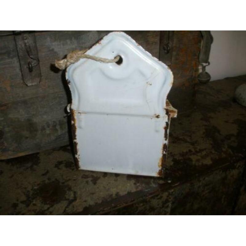 Antiek emaille Zoutpot
