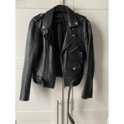 Zwart leren jas jack zara maat m