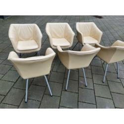 6 design eetkamerstoelen gerard van de berg leer tulip