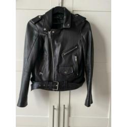 Zwart leren jas jack zara maat m