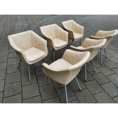 6 design eetkamerstoelen gerard van de berg leer tulip