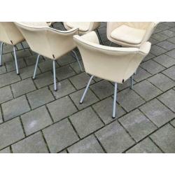 6 design eetkamerstoelen gerard van de berg leer tulip