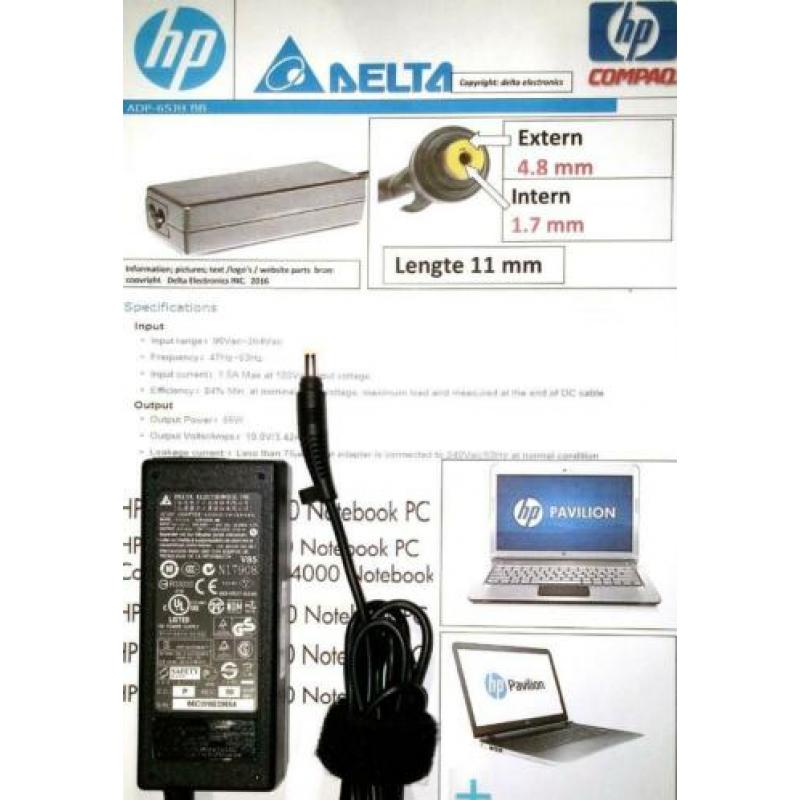 HP 586992-001 HP 587303-001 19v 3.42a 65w adp-65jh az552aa