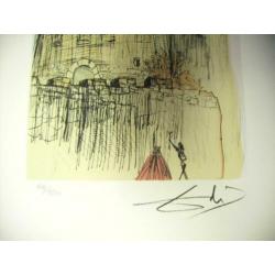 Salvador Dali(1904)Kleur Lithografie"Gala `s Castle" Ges Gen