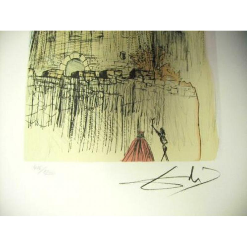 Salvador Dali(1904)Kleur Lithografie"Gala `s Castle" Ges Gen