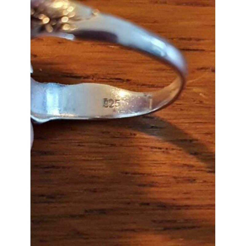 Maat 16,25 - Mooie zilveren (925) DRAKEN ring !!!!