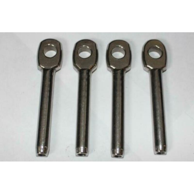RVS Verstagingwantspanners + 8st. RVS Kabeluiteinden