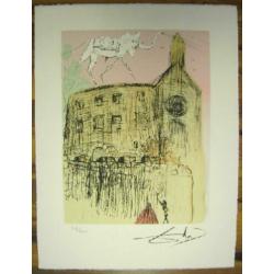 Salvador Dali(1904)Kleur Lithografie"Gala `s Castle" Ges Gen