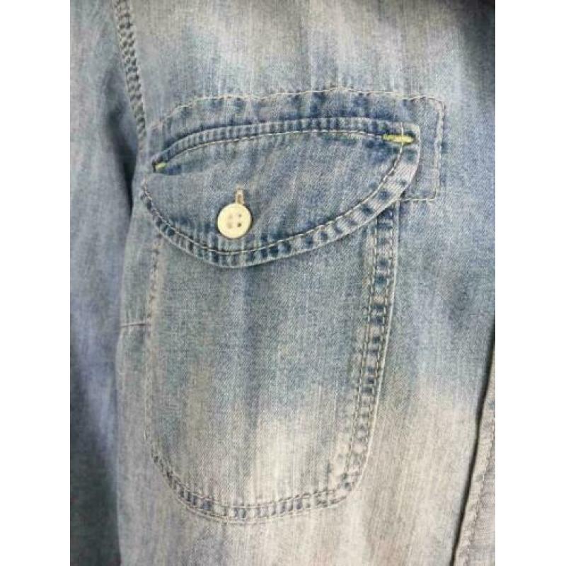 D585 VANILIA maat 40=M blouse spijkerblouse jeans blauw