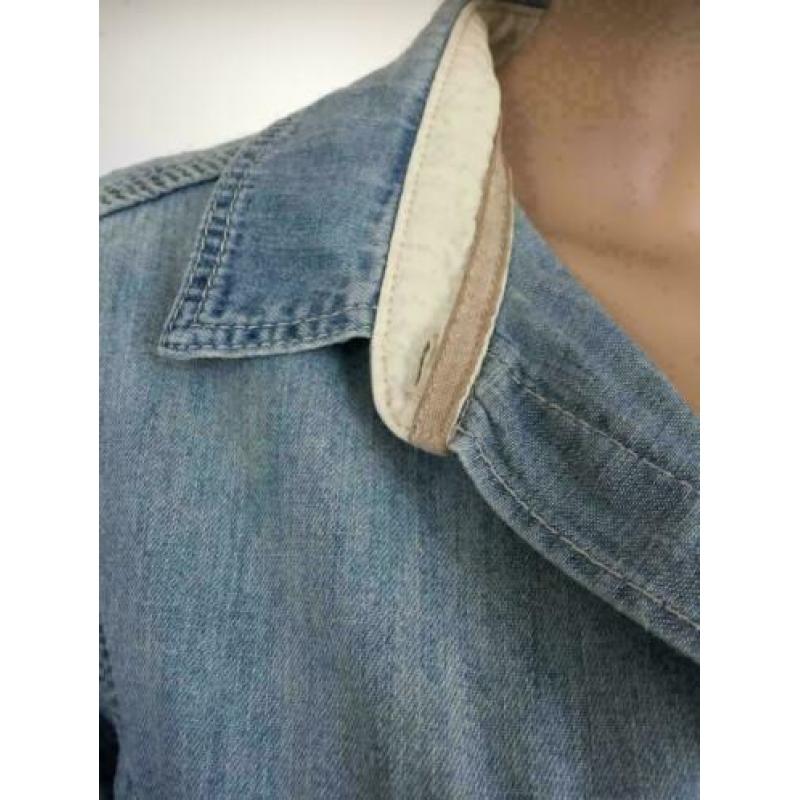 D585 VANILIA maat 40=M blouse spijkerblouse jeans blauw