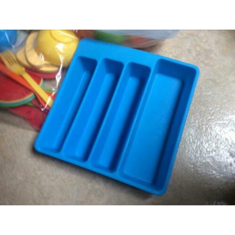 plastic fruit en bestek
