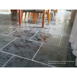 Indiaas leisteen vloertegels Castle Stone Black 60x60 cm