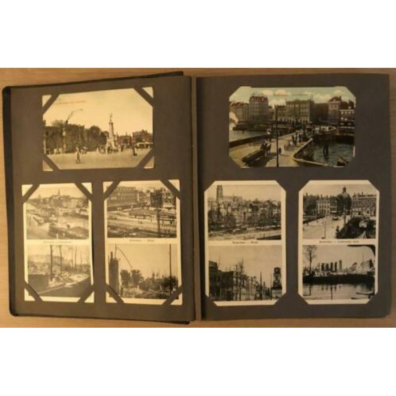 Album met ansichtkaarten van oud-Rotterdam + koninklijk huis
