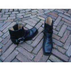 Gratis verzenden sexy stoere zwarte leren bikerboots 42