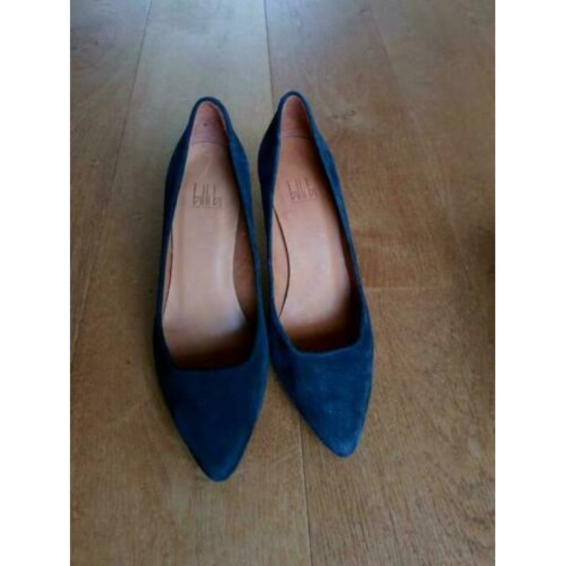 Billi bi pumps, maat 38, blauw suede leer, nieuw