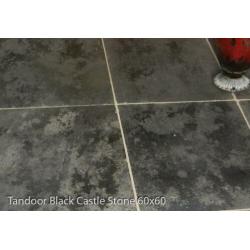 Indiaas leisteen vloertegels Castle Stone Black 60x60 cm