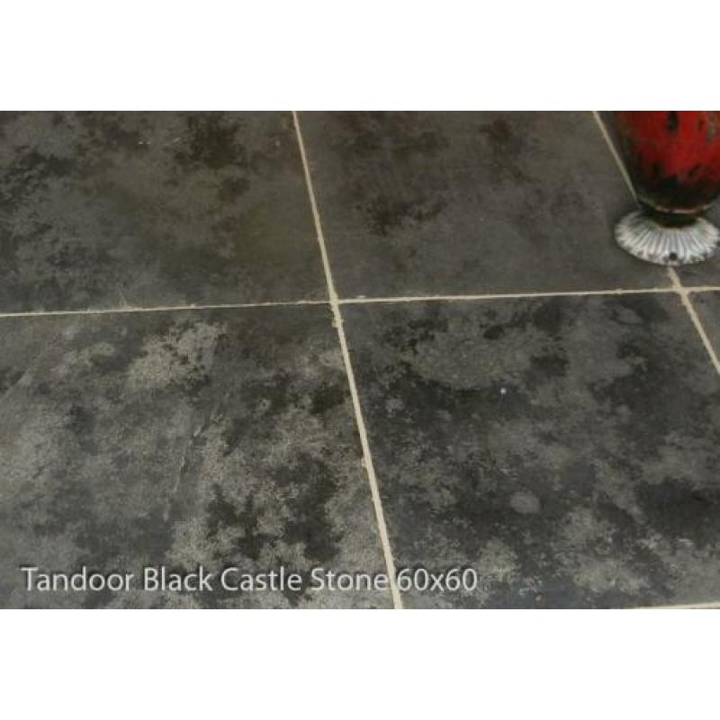 Indiaas leisteen vloertegels Castle Stone Black 60x60 cm