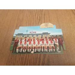Oude Ajax handtekeningenkaart 70-71 met o.a. Johan Cruijff.