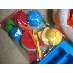 plastic fruit en bestek