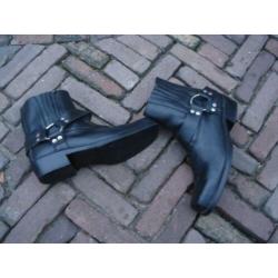Gratis verzenden sexy stoere zwarte leren bikerboots 42