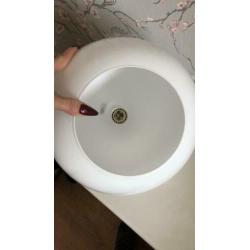 Prachtige grote melkglas bol plavondlamp