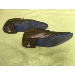 Floris van Bommel, groen croc, prima zolen & hakken + riem
